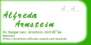 alfreda arnstein business card